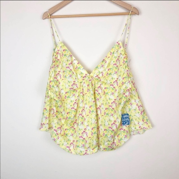 Free People Gardenia Yellow Floral Tank NWT - Picture 3 of 3